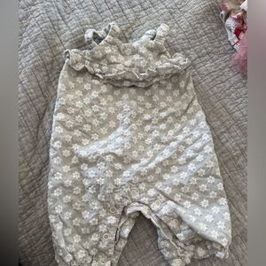 Rylee + Cru Gray Floral Baby Outfit